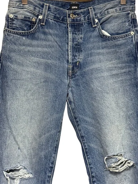 Edwin Tash Jeans Symbol Button Fly Relaxed Distressed Size 25 Women's Cotton - Picture 2 of 10